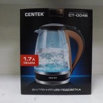Чайник Centek СТ-0046 1,7л стекло 2200Вт [18244]                            ОСТАТОК: 1шт.