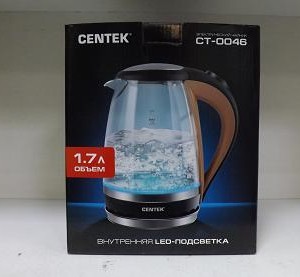 Чайник Centek СТ-0046 1,7л стекло 2200Вт [18244]                            ОСТАТОК: 1шт.